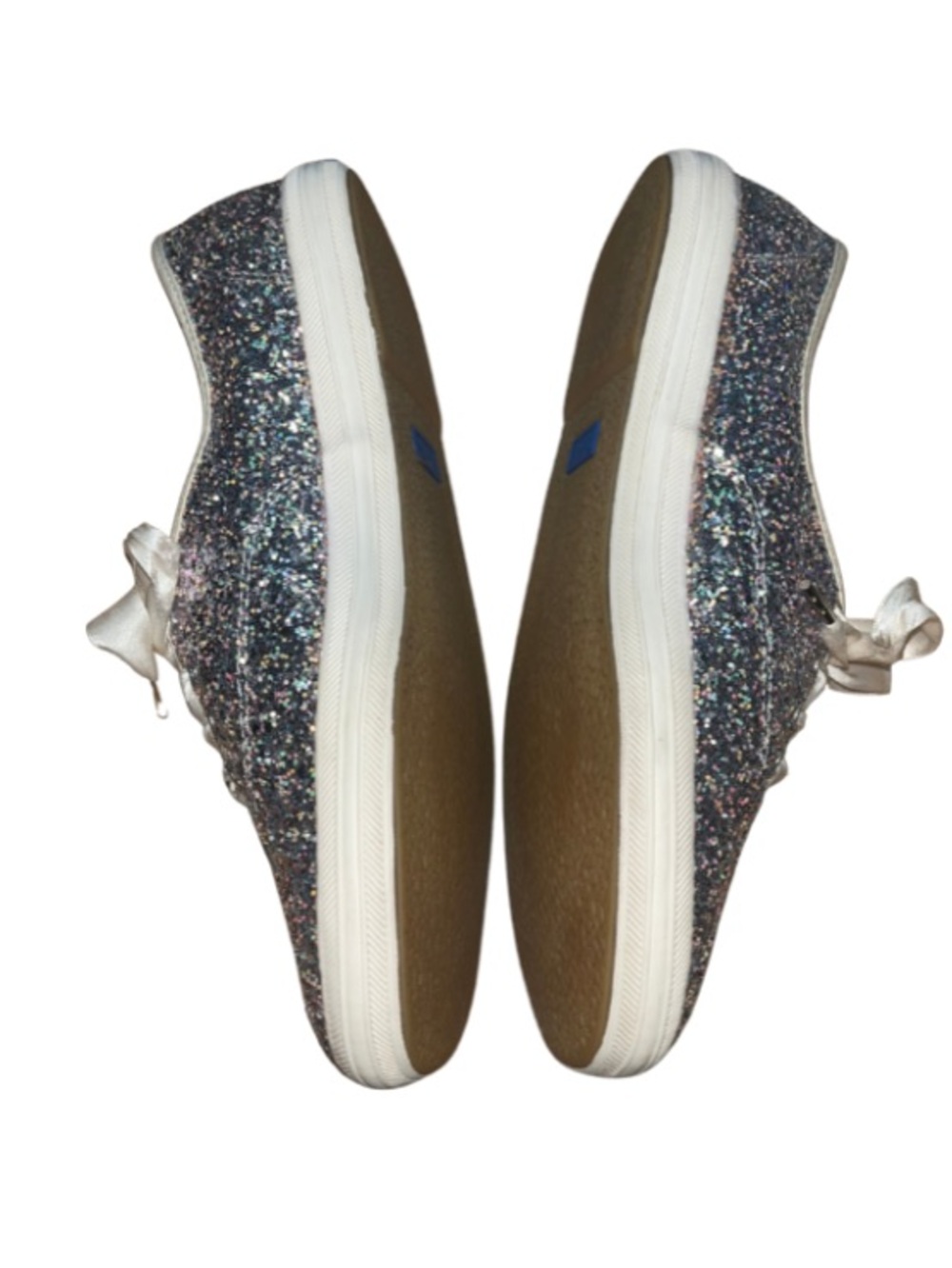 Keds x Kate Spade Champion Silver
Glitter Satin Lace-Up Sneakers - Size 7.5 - Picture 6 of 10